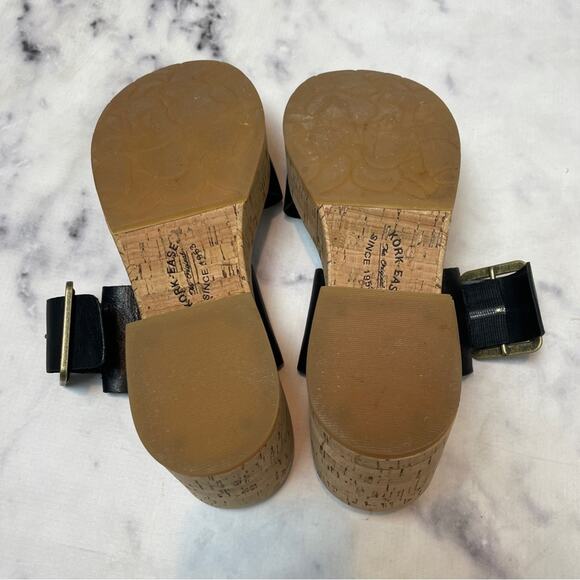 Kork-Ease Taige Black Double Strap Platform Slide Sandals - Picture 8 of 11